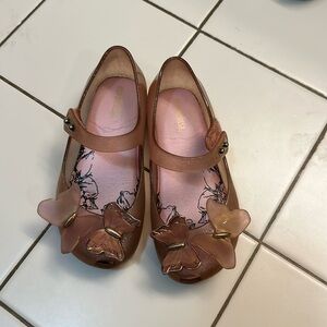 Mini Melissa size 10 rose gold butterfly jelly Mary Janes